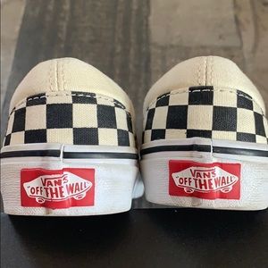 checkered off the wall vans, kids size 13.0 us
